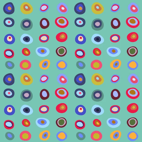 Abstraktes, nahtloses ornamentales Muster mit verschiedenen Kreisen — Stockvektor