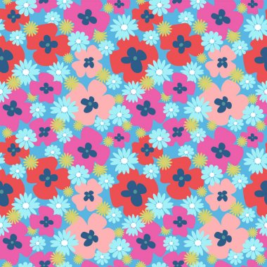 Haşhaş ve karahindiba ile Seamless çiçek şirin modeli