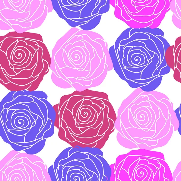 バラの壁紙でシームレスな装飾的なパターン — ストックベクタ