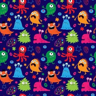 Mavi bir arka plan üzerinde şirin yabancılar ile Seamless Modeli