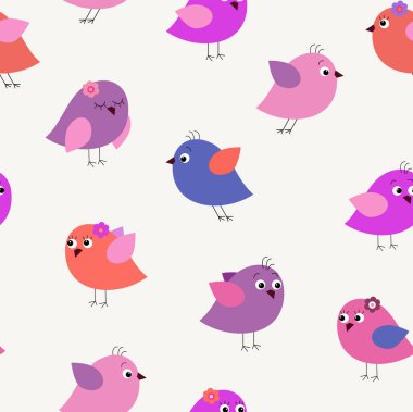 Pembe kuşlar ile dekoratif şık seamless modeli