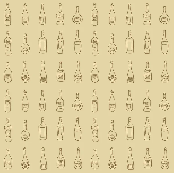 Seamless texture with a set of decorative bottles — Stock Vector