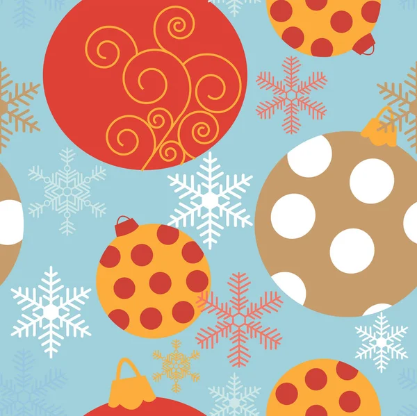 Patrón Sin Costuras Abstracto Con Juguetes Navidad Copos Nieve — Vector de stock