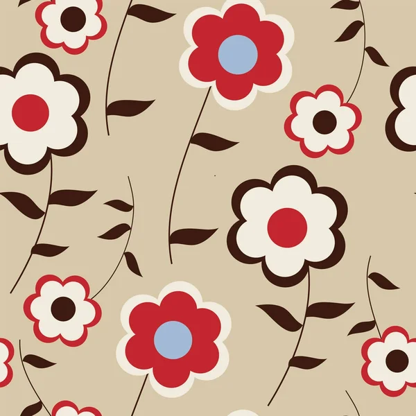 Mignon Fond Floral Sans Couture Avec Des Marguerites Stylisées — Image vectorielle