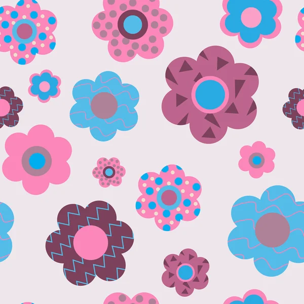 Søtt, sømløst mønster av dekorative blomster – stockvektor