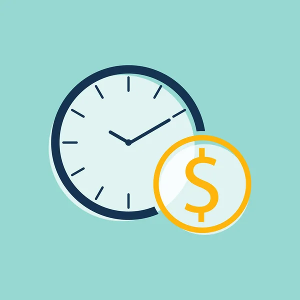 Time Money Time Management Business Flat Vector — Stock Vector