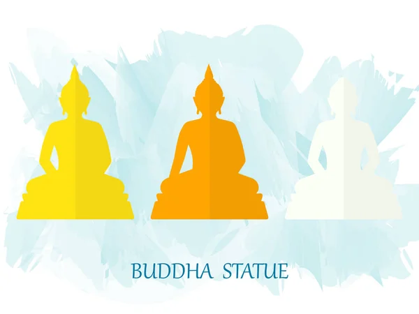 Набір Статуй Будди Вектор Буддійського Святого Дня — стоковий вектор