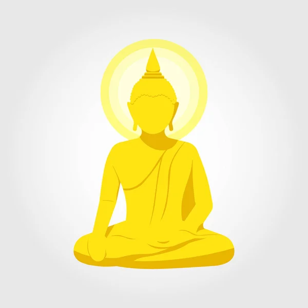 Budha altın heykeli, Budist kutsal gün vektörü