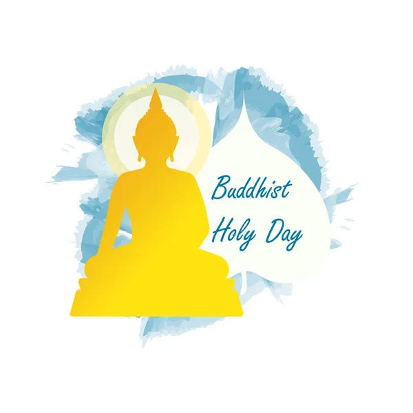 Статуя Будди Буддійський Святий День Вектор — стоковий вектор