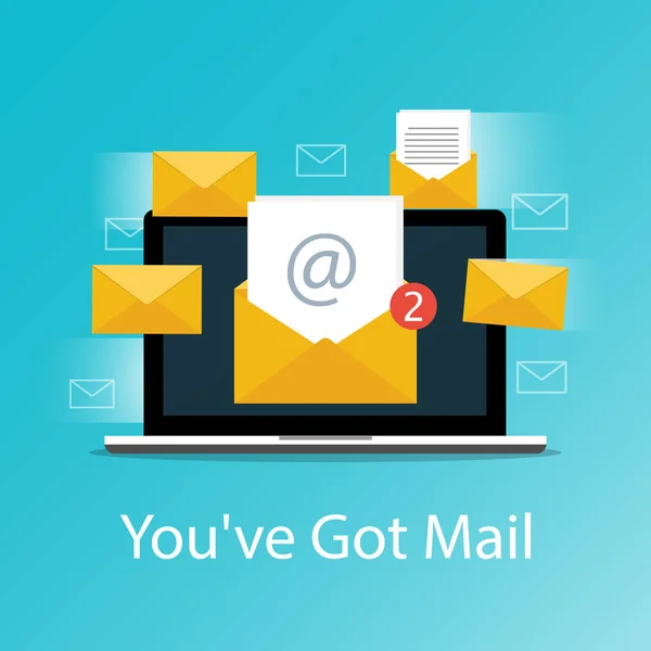 Hai Mail Mail Laptop Notifiche Vettoriale — Vettoriale Stock
