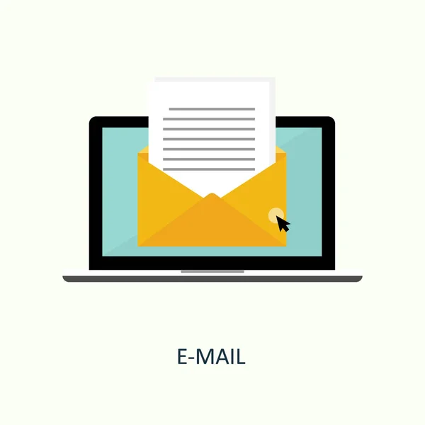 Ordinateur Portable Mail Lire Vecteur — Image vectorielle