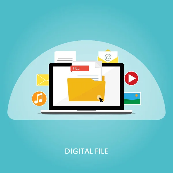 dijital dosya düz vektörü