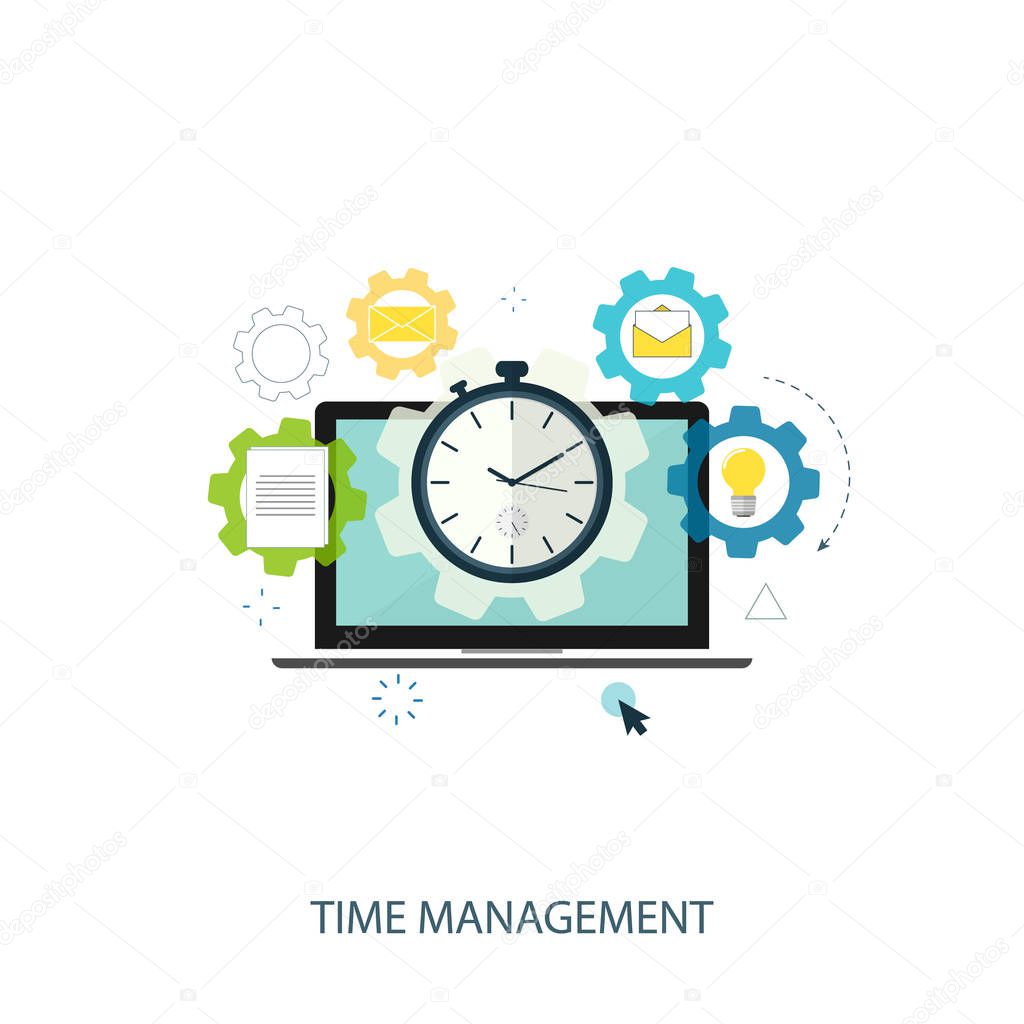 laptop time management gear laptop vector
