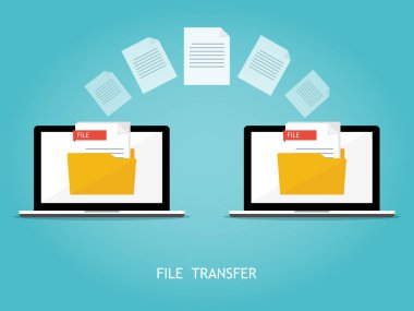 dizüstü bilgisayar dosya transfer vektörü