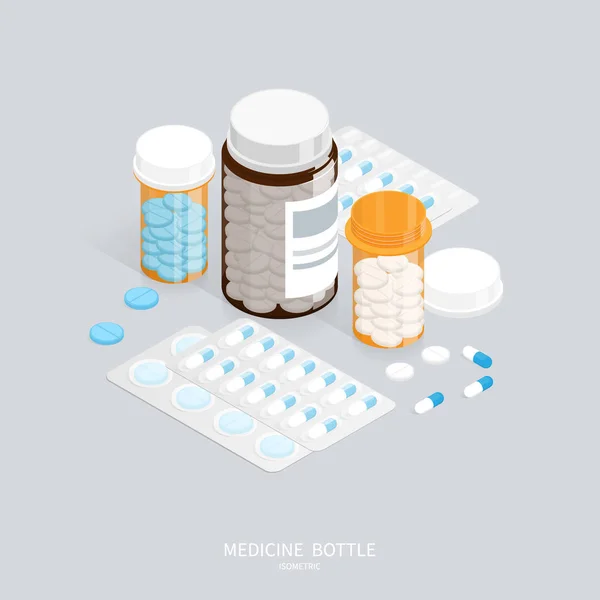 izometrik ilaç şişesi.