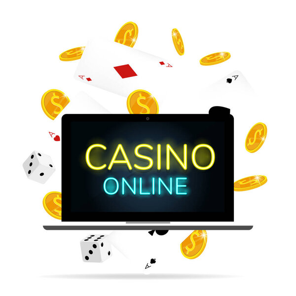 casino online card & dice coins vector