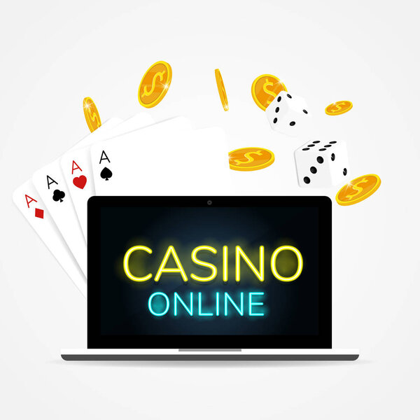 casino online card & dice coins vector