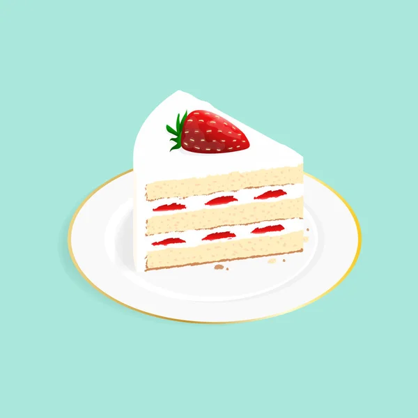 Vecteur Isométrique Gâteau Aux Fraises — Image vectorielle