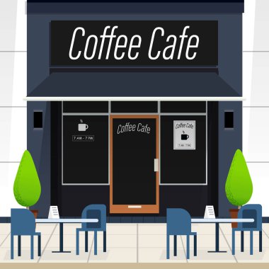 Kahve kafenin önünde. Sevgililer günü randevusu. vektör.