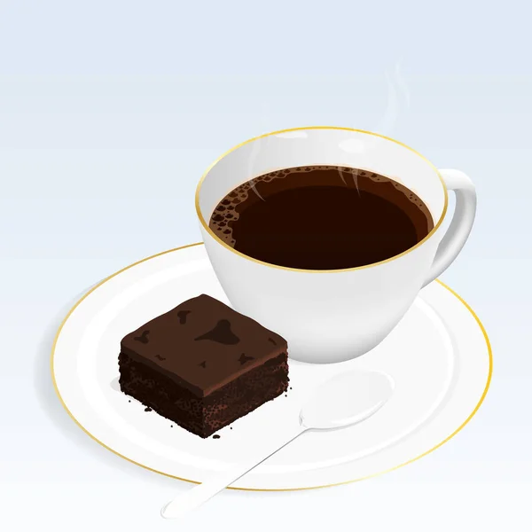 Изометрический Шоколадный Торт Вектор Кофе — стоковый вектор