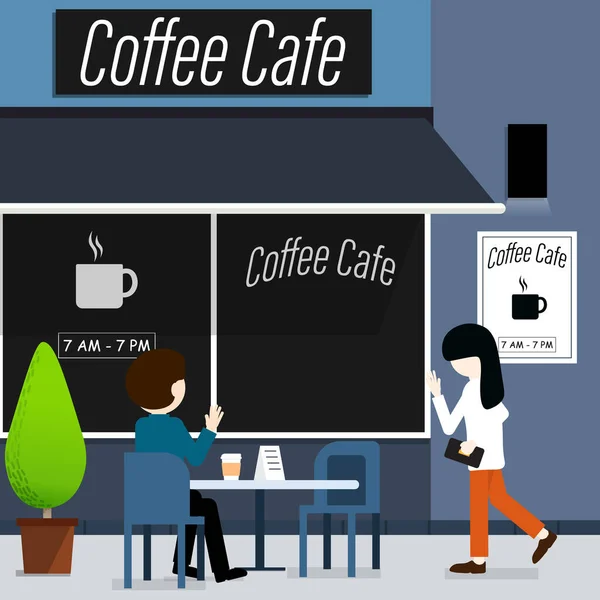 Café Com Café Dia Dos Namorados Vetor — Vetor de Stock