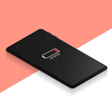pil düşük izometrik akıllı telefon vektörü.