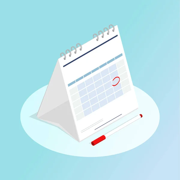 izometrik takvim kırmızı işaretli vektör