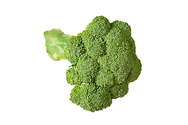 Une Branche Brocoli Vert Frais Isolé Sur Fond Blanc Sans — Photo