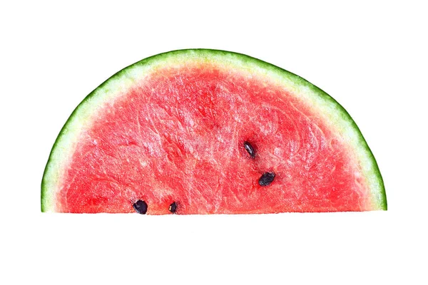 Ein Teil Frische Wassermelone Mit Rotem Reifem Saftigen Fruchtfleisch Und — Stockfoto