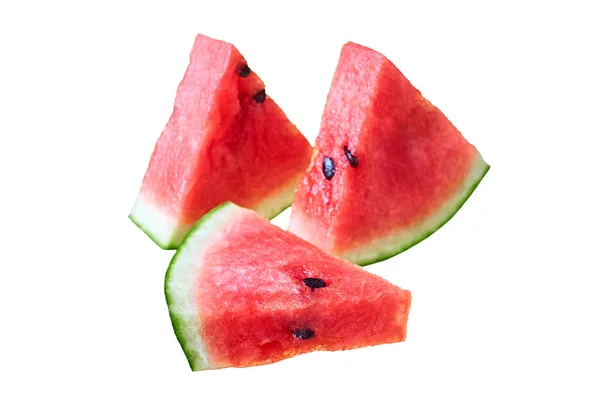 Gruppe Von Scheiben Frischer Wassermelone Form Eines Dreiecks Mit Rotem — Stockfoto
