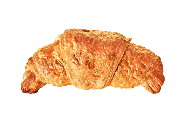 Egy Friss Meleg Ropogós Egész Croissant Tele Különböző Ízletes Krém — Stock Fotó