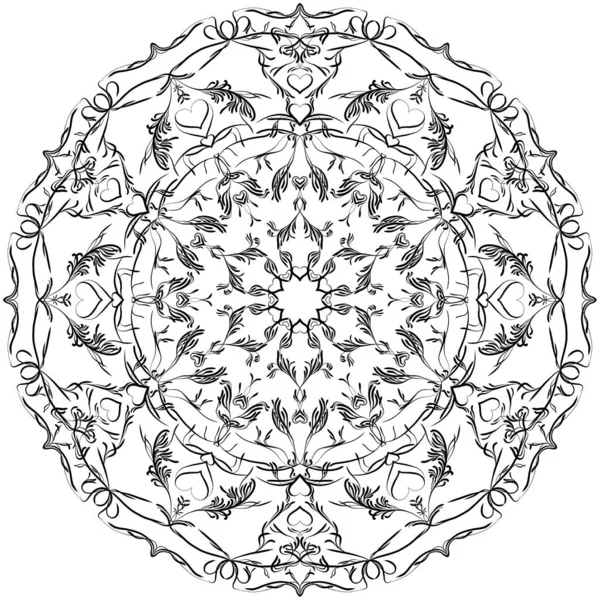 Illustrazione Astratta Bianco Nero Rotondo Bella Cornice Traforo Sfondo Geometrico — Foto Stock