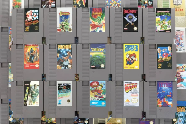 Klasický Nintendo Nes kazety — Stock fotografie