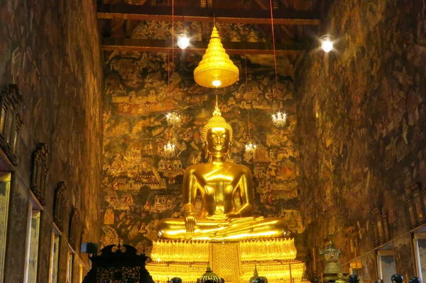 Statue Principale Bouddha Dans Ubosot Hall Ordination Wat Suthat Bangkok — Photo