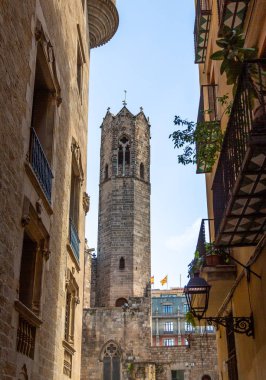 Barcelona 'nın Gotik Mahallesi' ndeki inşaat detayları.