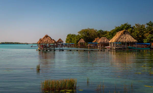 Laguna Bacalar Ismert Mint Lagoon Seven Colors Bacalar Mexikó Kristálytiszta — Stock Fotó