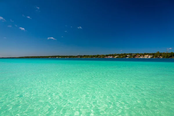 Laguna Bacalar Also Known Lagoon Seven Colors Bacalar Mexico Crystal — Stock Photo, Image