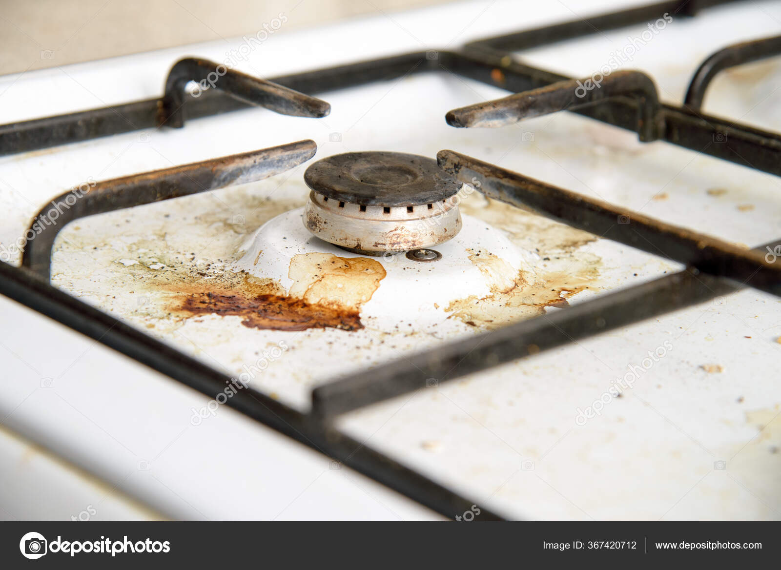 Quemadores Cocina Gas Sucia Habitacion Cocina Antes Limpiar Foto De Stock C Hrabar 367420712
