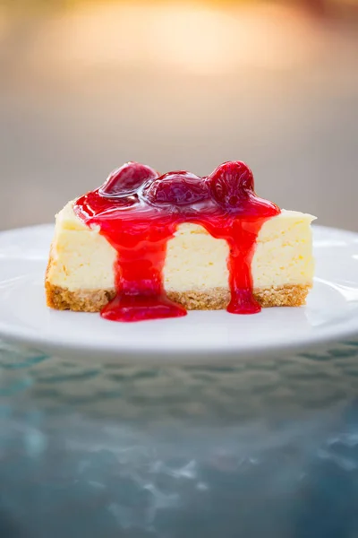 Strawberry Cheese Pie with delicious jam.