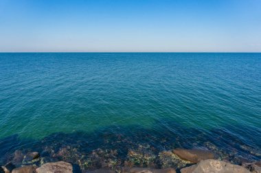 Okyanus, deniz ve gökyüzü doğa arka plan