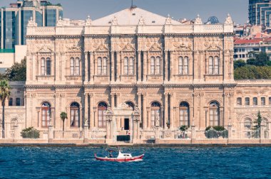 Dolmabahce Palace front view, facade. Tourism destination in Ist