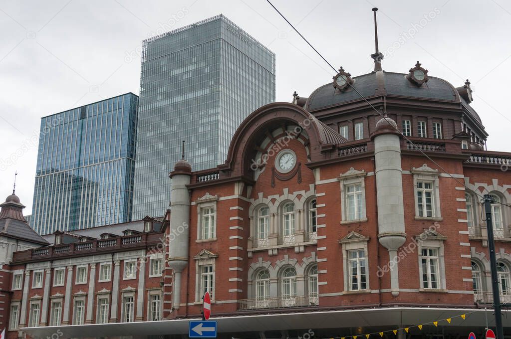 Historic building of Tokyo station in Marunouchi suburb