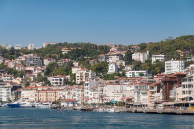 Waterfront houses on a hill. Residential property in Istanbul