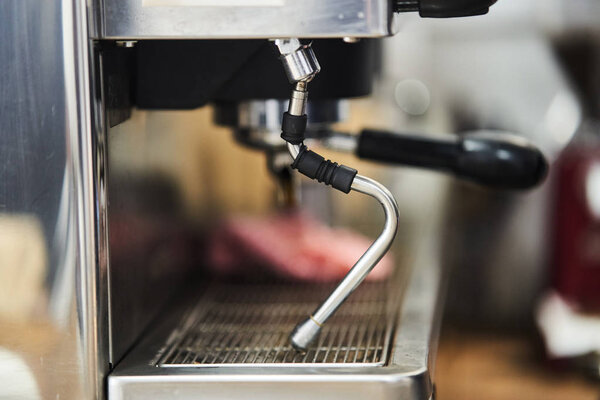 coffee machine in a coffee shop. close-up
