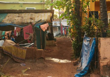 Yaşlı Arambol 'un sokakları. Hindistan, Kuzey Goa, Arambol