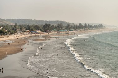 Güzel Arambol plaj manzarası, Hindistan 'da Goa eyaleti.