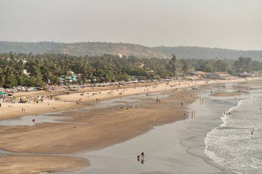 Güzel Arambol plaj manzarası, Hindistan 'da Goa eyaleti.