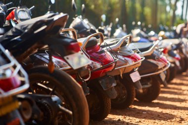 Arambol, Goa, Hindistan - 14 Aralık 2019: Hindistan 'da bisiklet parkı