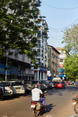 Panaji, Goa, Hindistan - 15 Aralık 2019: Goa Panaji eyalet başkentinin sokakları. 