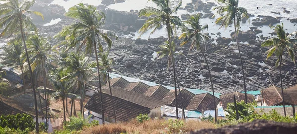 Vedere a oceanului și a peisajului de pe Muntele Arambol. India, Goa, Arambol — Fotografie, imagine de stoc